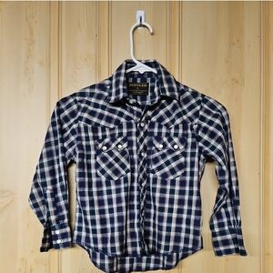 Blue Plaid Button-Up Shirt